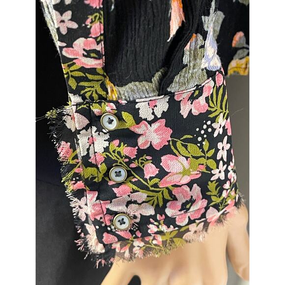 Free People hold on to me Button Down Floral Shirt size Small Boho - Picture 10 of 10